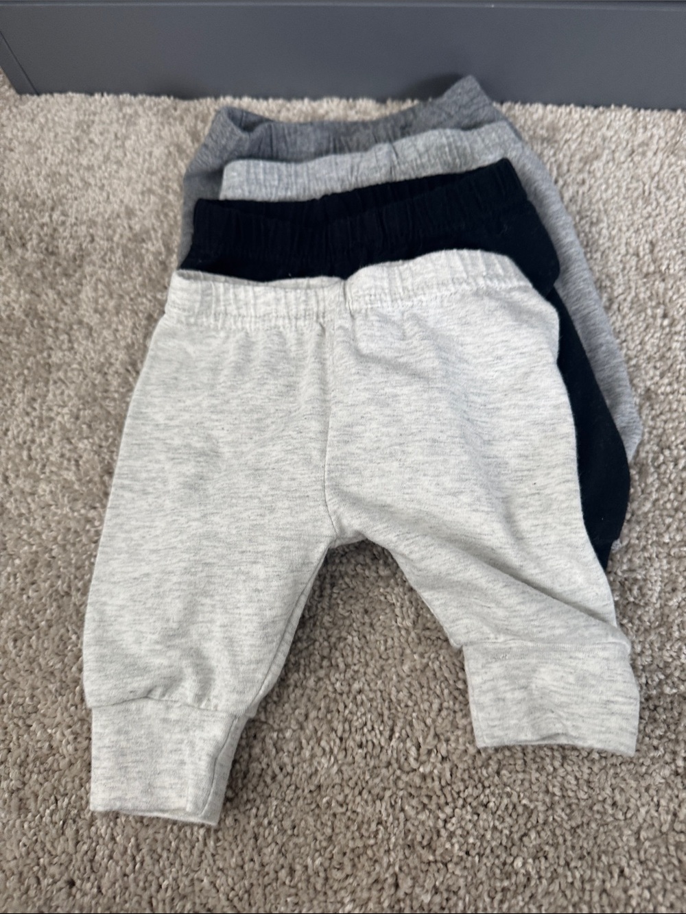 4-Pack Baby Knit Jogger Pants - Grey, Black, Heather Grey, cream